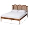 Baxton Studio Thatcher Mid-Century Modern Walnut Brown Finished Wood Queen Size Platform Bed with Woven Rattan 243-13444-ZORO - alternate 9
